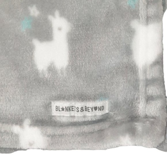 2018 Blankets & Beyond Llama Alpaca Gray Baby Lovey Security Blanket 32" X 28" - Picture 4 of 5